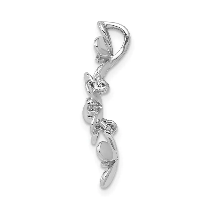 Goldia Rings 14k White Gold 110ct Real Diamond Three Flower Chain Slide