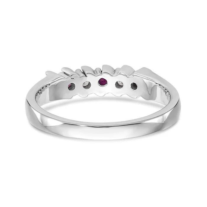 Goldia Rings 14k White Gold Real Diamond wRuby Band