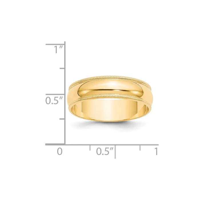 Goldia Rings Solid 10K Yellow Gold 6mm Light Weight Milgrain Half Round MensWomens Wedding Band Ring Size 125 Goldia Rings Solid 10K Yellow Gold 6mm Light Weight Milgrain Half Round MensWomens Wedding Band Ring Size 125