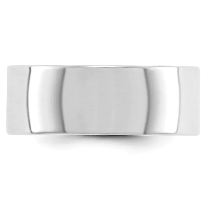 Goldia Rings Solid 18K White Gold 8mm Light Weight Flat MensWomens Wedding Band Ring Size 135 Goldia Rings Solid 18K White Gold 8mm Light Weight Flat MensWomens Wedding Band Ring Size 135