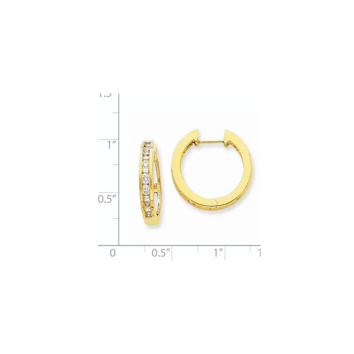 Goldia Solid 14k Yellow Gold Simulated CZ Hoop Earrings Earrings Goldia Solid 14k Yellow Gold Simulated CZ Hoop Earrings Earrings