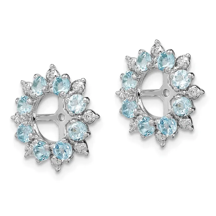 Goldia Sterling Silver Rhodium Diamond u0026 Swiss Blue Topaz Earring Jacket Earrings
