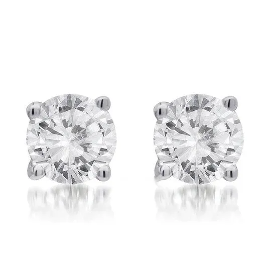 JMS always Earrings Original Diamond Muse 025 cttw 10KT White Gold Solitaire Diamond Stud Earrings for Women
