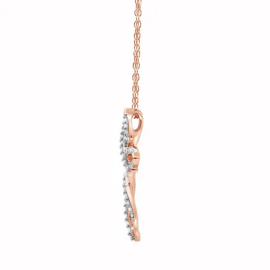 JMS always Necklaces Original Diamond Muse 025 cttw Pink Gold Over Sterling Silver Diamond Cross Necklace for Women JMS always Necklaces Original Diamond Muse 025 cttw Pink Gold Over Sterling Silver Diamond Cross Necklace for Women