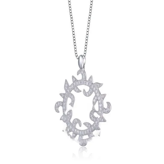 JMS always Original Megan Walford Stylish Sterling Silver Round Clear Cubic Zirconia Sun Halo Pendant Necklace Necklaces JMS always Original Megan Walford Stylish Sterling Silver Round Clear Cubic Zirconia Sun Halo Pendant Necklace Necklaces
