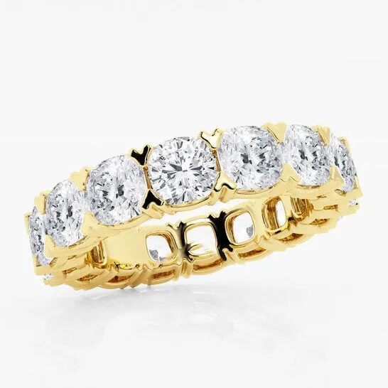 JMS always Rings Original Brilliant Diamond 7 cttw CushionCut Lab Grown Diamond VProng Eternity Band in 14KT Yellow Gold GVSSI JMS always Rings Original Brilliant Diamond 7 cttw CushionCut Lab Grown Diamond VProng Eternity Band in 14KT Yellow Gold GVSSI