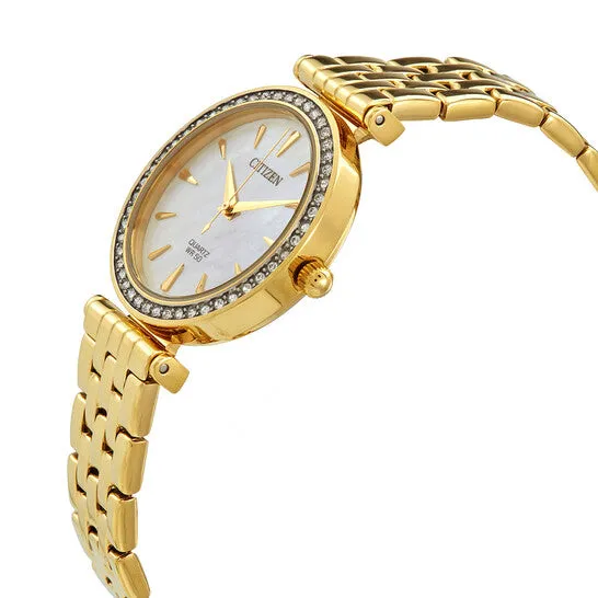 JMS always Rings Original Citizen Quartz Crystal Mother of Pearl Dial Goldtone Ladies Watch ER021250Y JMS always Rings Original Citizen Quartz Crystal Mother of Pearl Dial Goldtone Ladies Watch ER021250Y