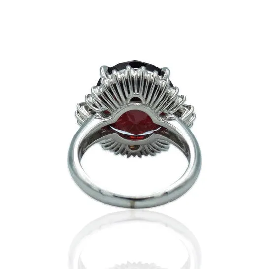 JMS always Rings Original PreOwned Platinum Diamond Garnet Ring JMS always Rings Original PreOwned Platinum Diamond Garnet Ring