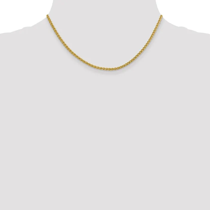 MDS Necklaces 14K Yellow Gold 18 inch 275mm SemiSolid Wheat with Lobster Clasp Chain Necklace MDS Necklaces 14K Yellow Gold 18 inch 275mm SemiSolid Wheat with Lobster Clasp Chain Necklace