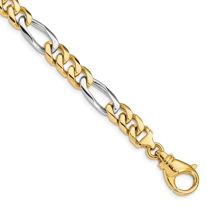 MDS Necklaces Solid 14K Twotone Gold 22 inch 785mm Hand Polished Fancy Link with Fancy Lobster Clasp Chain Necklace MDS Necklaces Solid 14K Twotone Gold 22 inch 785mm Hand Polished Fancy Link with Fancy Lobster Clasp Chain Necklace