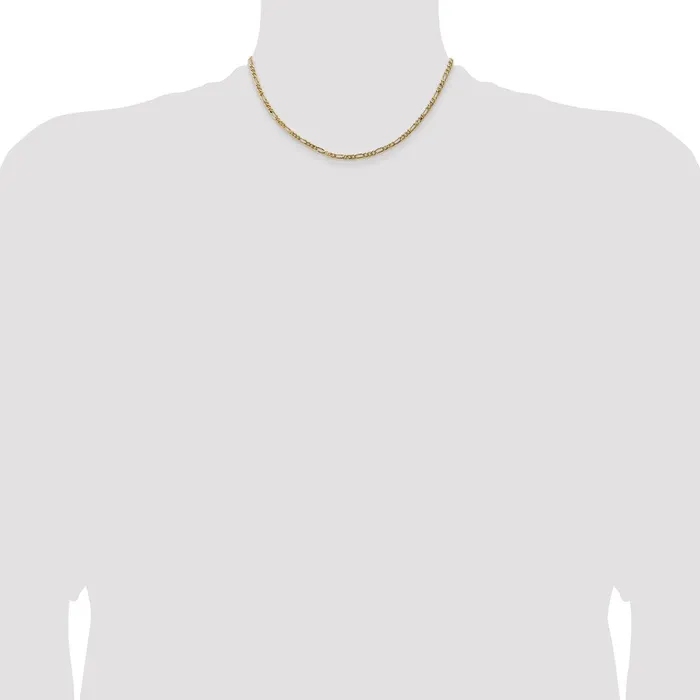Necklaces 14K Yellow Gold 16 inch 3mm Flat Figaro with Lobster Clasp Chain Necklace MDS Necklaces 14K Yellow Gold 16 inch 3mm Flat Figaro with Lobster Clasp Chain Necklace MDS