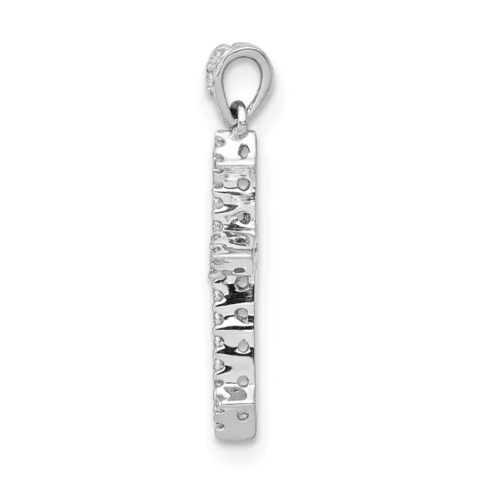 Necklaces Goldia Solid 14k White Gold 110ct Simulated CZ Cross Pendant Necklaces Goldia Solid 14k White Gold 110ct Simulated CZ Cross Pendant