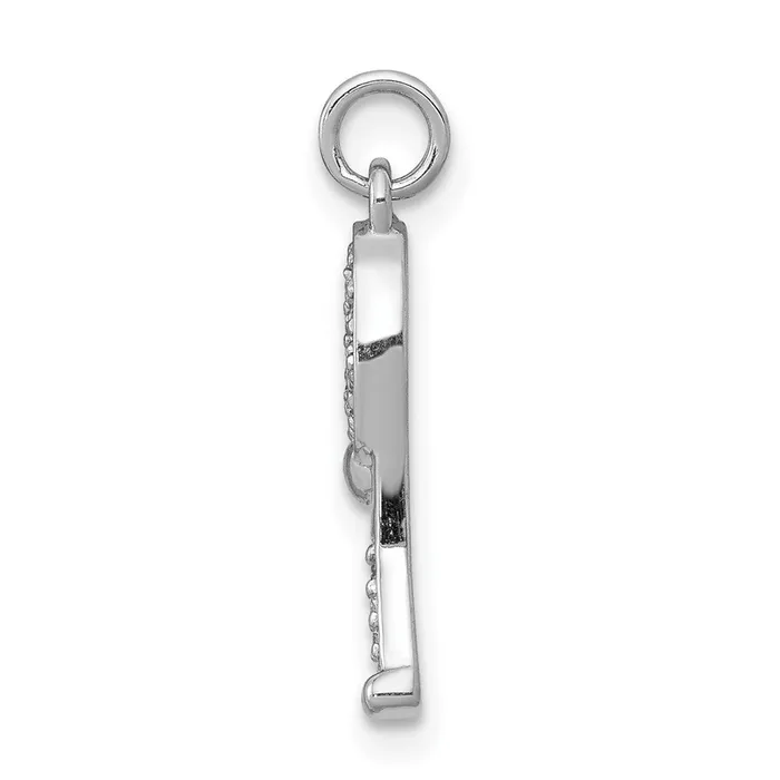 Necklaces Goldia Solid 14k White Gold Simulated CZ RacKet and Ball Pendant