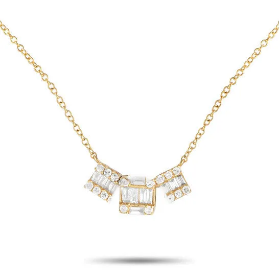 Necklaces JMS always Original LB Exclusive 14K Yellow Gold 020ct Diamond Cluster Necklace PN14844