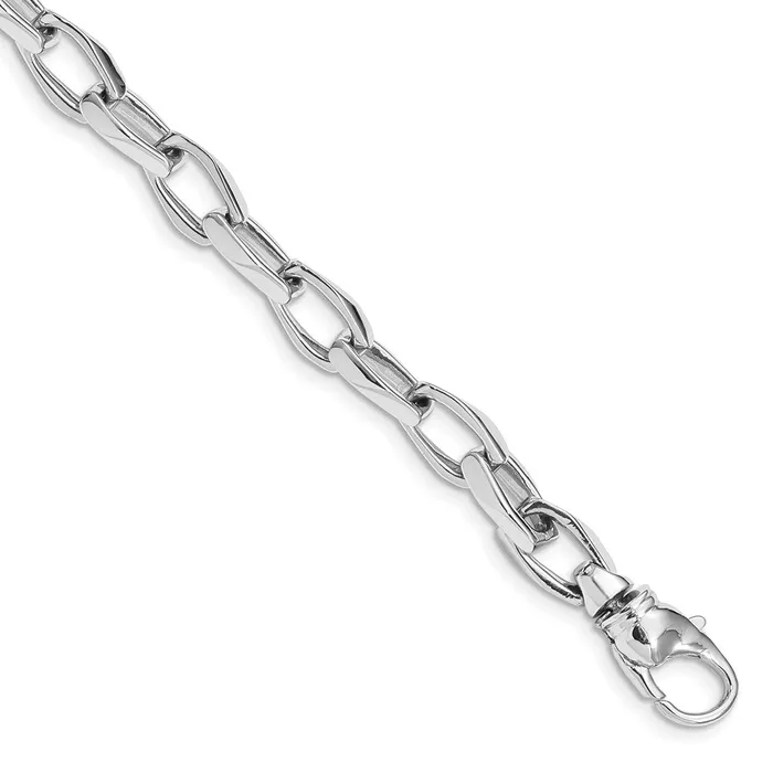 Necklaces MDS Solid 14K White Gold 22 inch 68mm Hand Polished Open Link with Fancy Lobster Clasp Chain Necklace Necklaces MDS Solid 14K White Gold 22 inch 68mm Hand Polished Open Link with Fancy Lobster Clasp Chain Necklace