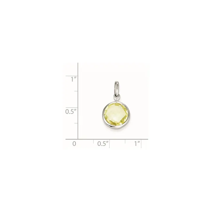 Necklaces Sterling Silver Rhodiumplated Lemon Quartz Pendant Goldia