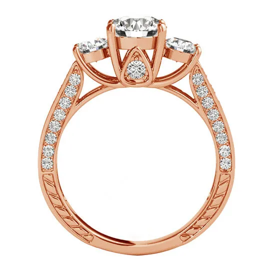 Original DiamondMuse 288 cttw Rose Gold Plated Over Sterling Silver Round Swarovski Three Stone Diamond Bridal Set JMS always Rings Original DiamondMuse 288 cttw Rose Gold Plated Over Sterling Silver Round Swarovski Three Stone Diamond Bridal Set JMS always Rings