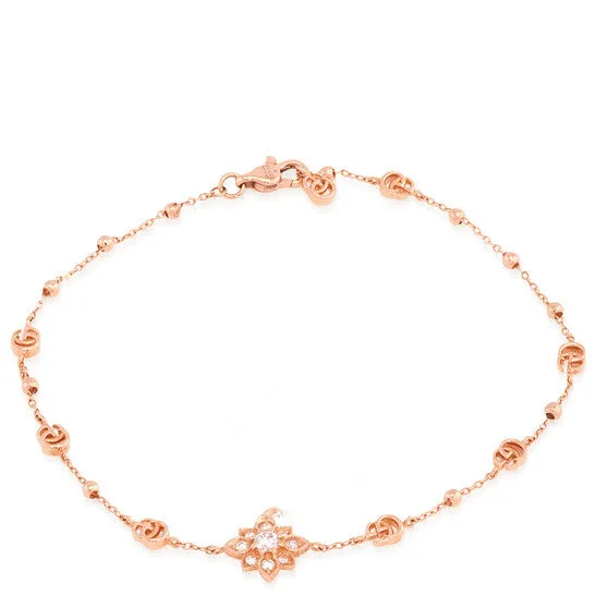 Original Gucci Flora Rose Gold Station Bracelet with Diamonds 017ct JMS always Bracelets Original Gucci Flora Rose Gold Station Bracelet with Diamonds 017ct JMS always Bracelets