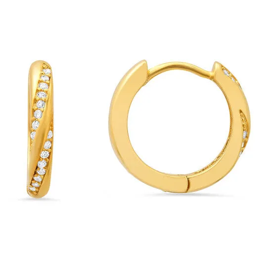 Original Kylie Harper 14k Gold Over Silver Swirl CZ 15mm Hoop Earrings JMS always Earrings Original Kylie Harper 14k Gold Over Silver Swirl CZ 15mm Hoop Earrings JMS always Earrings
