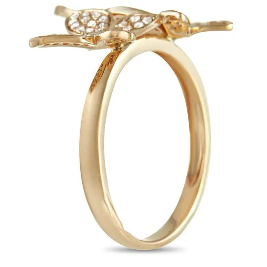 Original LB Exclusive 14K Yellow Gold 030 ct Diamond Butterfly Ring JMS always Rings Original LB Exclusive 14K Yellow Gold 030 ct Diamond Butterfly Ring JMS always Rings