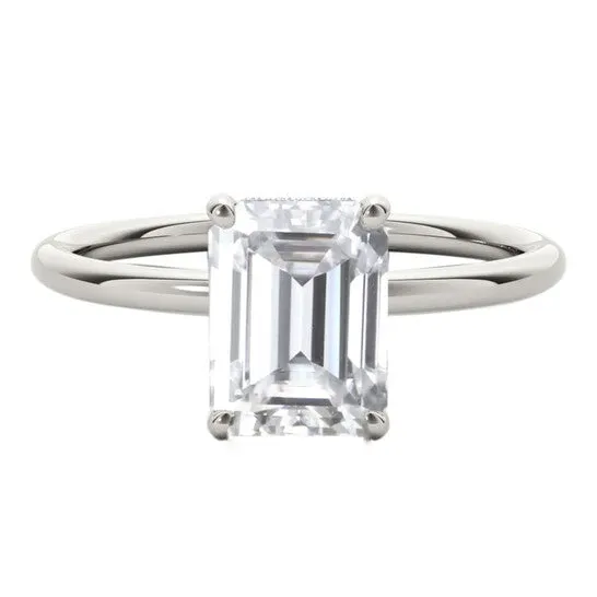 Original Maulijewels 205 Carat Emerald Cut Moissanite Natural Diamond Womens Engagement Rings In 10K White Gold JMS always Rings Original Maulijewels 205 Carat Emerald Cut Moissanite Natural Diamond Womens Engagement Rings In 10K White Gold JMS always Rings