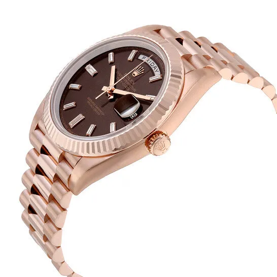 Original Rolex DayDate 40 Chocolate Dial 18K Everose Gold President Automatic Mens Watch 228235CHDP JMS always PreStyled Sets Original Rolex DayDate 40 Chocolate Dial 18K Everose Gold President Automatic Mens Watch 228235CHDP JMS always PreStyled Sets