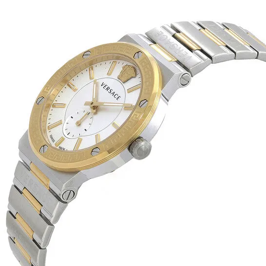 Original Versace Greca Logo Quartz White Dial TwoTone Mens Watch VEVI00320 JMS always Rings Original Versace Greca Logo Quartz White Dial TwoTone Mens Watch VEVI00320 JMS always Rings