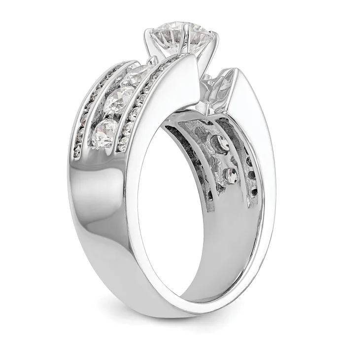 Rings 130ct CZ Solid Real 14K White Gold Peg Set Engagement Ring Goldia