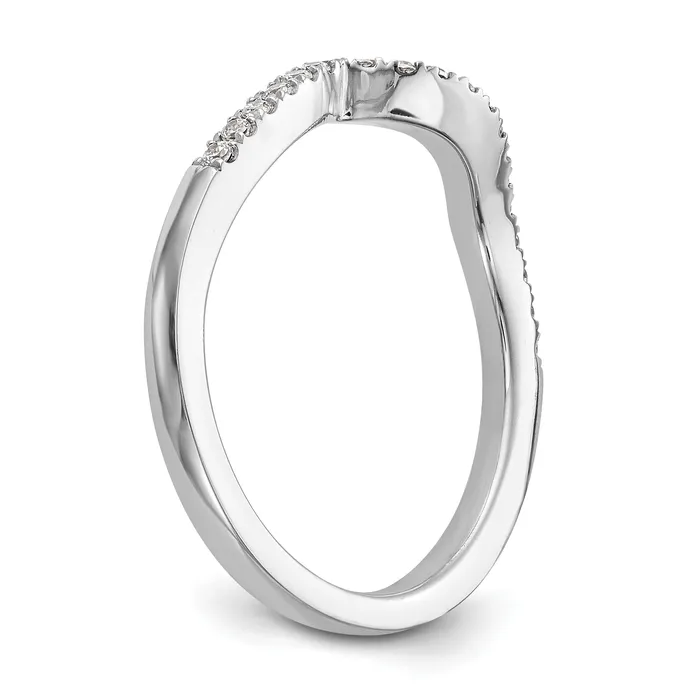 Rings Goldia 014ct CZ Solid Real 14K White Gold Contoured Wedding Wedding Band Ring