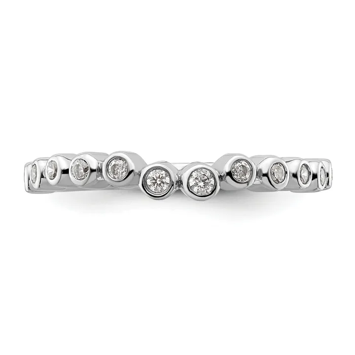Rings Goldia 016ct CZ Solid Real 14k White Polished Matching Wedding Wedding Band Ring