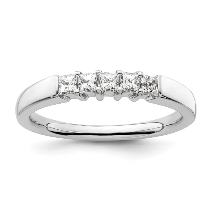Rings Goldia 033ct CZ Solid Real 14K White Gold 5Stone Wedding Band Ring Rings Goldia 033ct CZ Solid Real 14K White Gold 5Stone Wedding Band Ring