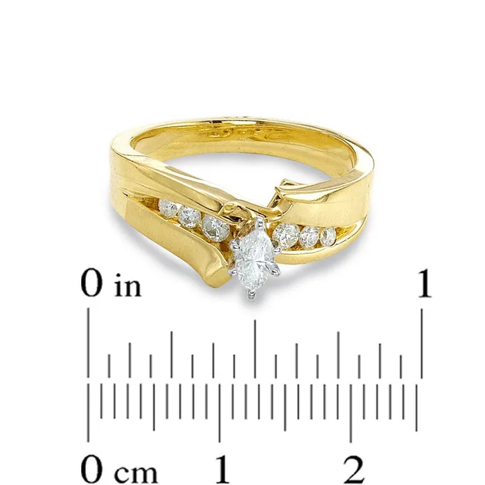 Rings Goldia 038 CT TW Marquise Natural Diamond Bridal Engagement Ring Set Solid 14K Gold Rings Goldia 038 CT TW Marquise Natural Diamond Bridal Engagement Ring Set Solid 14K Gold