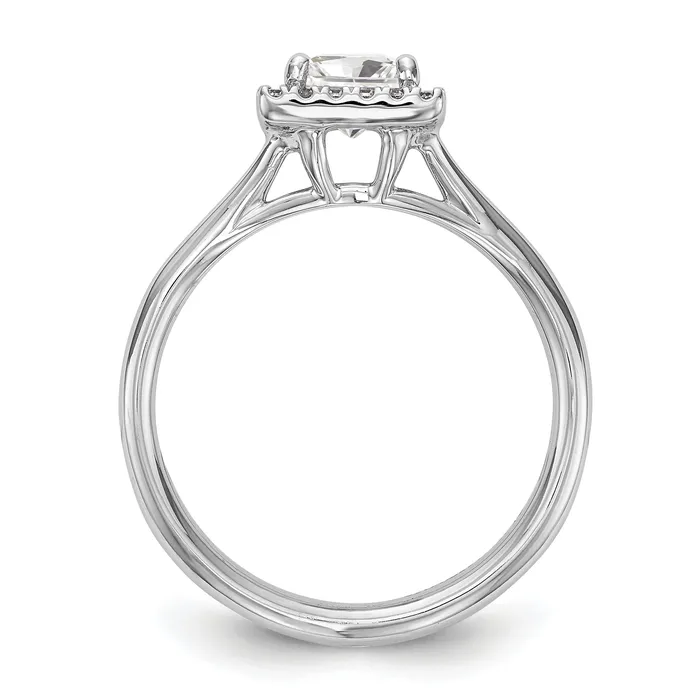 Rings Goldia 050ct CZ Solid Real 14K White Gold Princess Halo Split Shank Engagement Ring