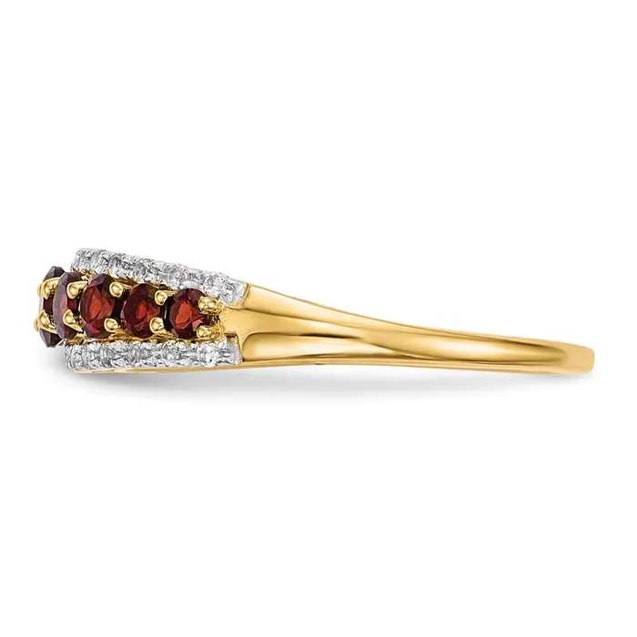 Rings Goldia 14K Gold w Mozambique Garnet u0026 White Topaz Polished Ring