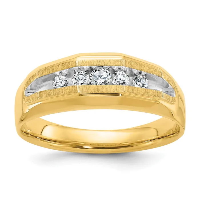 Rings Goldia 14k Yellow u0026 Rhodium Gold Mens 14 carat Diamond Complete Ring