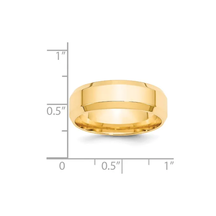 Solid 10K Yellow Gold 7mm Bevel Edge Comfort Fit MensWomens Wedding Band Ring Size 4 Goldia Rings Solid 10K Yellow Gold 7mm Bevel Edge Comfort Fit MensWomens Wedding Band Ring Size 4 Goldia Rings
