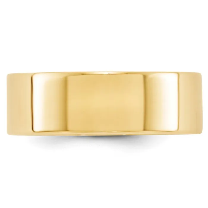 Solid 10K Yellow Gold 7mm Light Weight Flat MensWomens Wedding Band Ring Size 95 Goldia Rings Solid 10K Yellow Gold 7mm Light Weight Flat MensWomens Wedding Band Ring Size 95 Goldia Rings