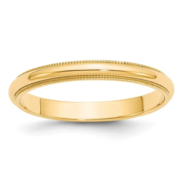 Solid 14K Yellow Gold 3mm Milgrain HalfRound Wedding MensWomens Wedding Band Ring Size 45 Goldia Rings Solid 14K Yellow Gold 3mm Milgrain HalfRound Wedding MensWomens Wedding Band Ring Size 45 Goldia Rings