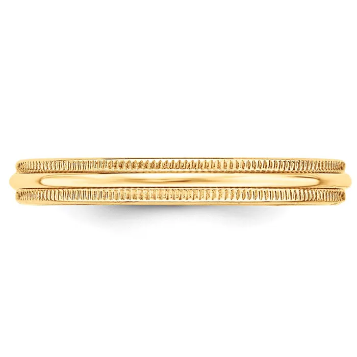 Solid 14K Yellow Gold 3mm Milgrain HalfRound Wedding MensWomens Wedding Band Ring Size 45 Goldia Rings Solid 14K Yellow Gold 3mm Milgrain HalfRound Wedding MensWomens Wedding Band Ring Size 45 Goldia Rings