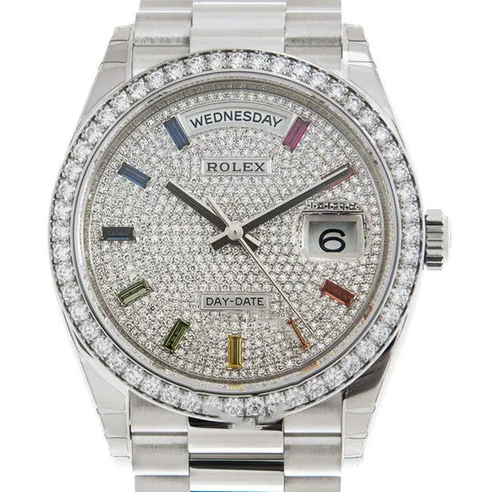Watches JMS always Original Rolex DayDate 36 Diamond Pave Dial 18kt White Gold President Watch 128349DSP Watches JMS always Original Rolex DayDate 36 Diamond Pave Dial 18kt White Gold President Watch 128349DSP